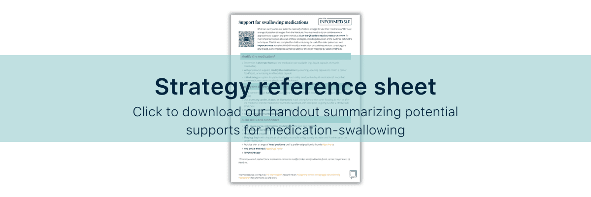 Supporting children who struggle with swallowing medications | The Informed  SLP